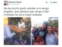 Captura de las fotografías compartidas por Ernesto Nemer en Twitter. ESPECIAL /