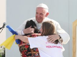 El Pontífice concluye su visita a Morelia, donde ofreció una misa con sacerdotes, y después se reunió con niños y jóvenes. NTX / G. Durán