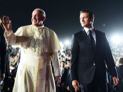 Enrique Peña Nieto agradeció al Papa Francisco su visita México minutos antes de que el Pontífice iniciara su viaje de regreso. NTX /