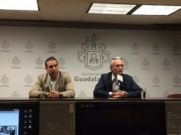 Los regidores, Juan Carlos Márquez y Alfonso Petersen, ofrecieron una rueda de prensa sobre el caso de Hugo Luna. TWITTER / @PANJALOFICIAL