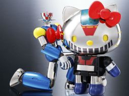 Imagen facilitada por la firma Bandai de la famosa gata Hello Kitty y el icónico robot Mazinger Z. EFE /