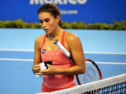 Ana Sofía tuvo varios errores al momento del servicio durante su partido celebrado en el Grandstand. SUN / D. Téllez