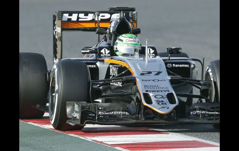 Nico tuvo una gran sesión con su Force India. EFE / A. Dalmau