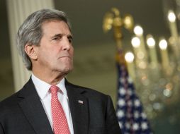 John Kerry tras una reunión con el Consejo Nacional de Seguridad en el Departamento de Estado en Washington. EFE / D. Angerer