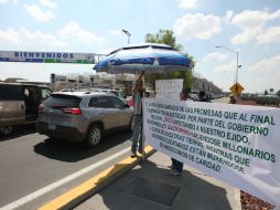 La principal demanda de los manifestantes es la exigencia del pago de sus terrenos. EL INFORMADOR / R. Tamayo