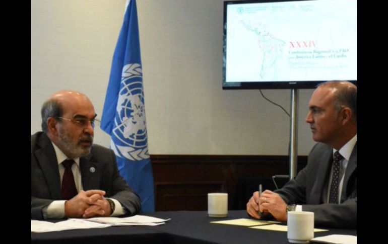 El secretario José Calzada Rovirosa y el director general de la FAO, José Graziano Da Silva, realizaron una reunión de trabajo. TWITTER / @grazianodasilva