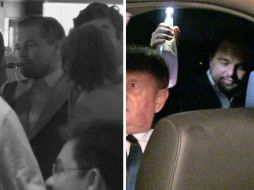 Leonardo DiCaprio no tuvo mejor acompañante que su Oscar como Mejor actor en la fiesta del gobernador. ESPECIAL / TMZ