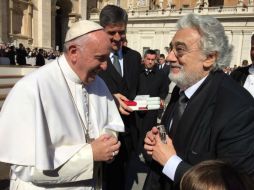 El tenor se mostró emocionado por la oportunidad de ver al Pontífice. TWITTER / @PlacidoDomingo