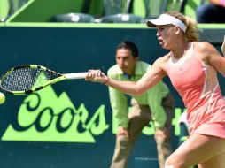 Wozniacki se enfrentó a la bielorrusa Olga Govortsova este día, luego que ayer se tuvo que posponer por la lluvia. EFE / M. Sierra