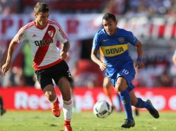 Boca es el último campeón de la primera división y River el último ganador de la Copa Libertadores. EFE / N. Aguilera