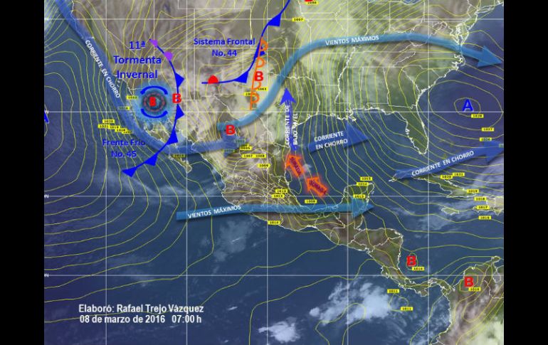 Los termómetros podrían marcar de -5 a 0 grados con heladas en Zacatecas, Coahuila, Aguascalientes y Jalisco. ESPECIAL / smn.cna.gob.mx