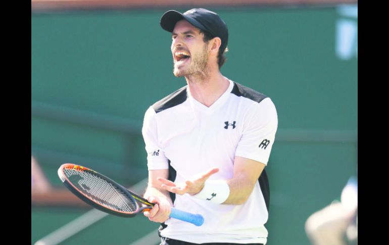 Andy Murray. El británico reacciona tras perder un punto. AFP / J. Finney