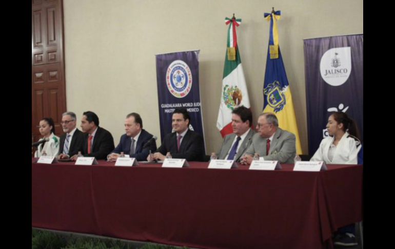 La conferencia de prensa sobre el Campeonato Mundial de Judo se llevó a cabo en Casa Jalisco. TWITTER / @AristotelesSD