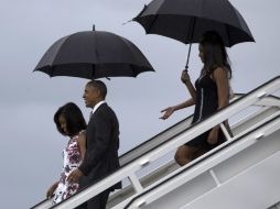 El Air Force One donde viaja Obama acompañado por su esposa y sus hijas aterrizó en el Aeropuerto de La Habana a las 15.50 horas. AP / I. Francisco