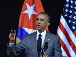 Obama señala que las diferencias no deben ser obstáculo para mantener relaciones normales entre EU y Cuba. AFP / N. Kamm