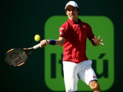 Nishikori venvió por 4-6, 6-3 y 7-6(3) al galo. AFP /  M. Stockman