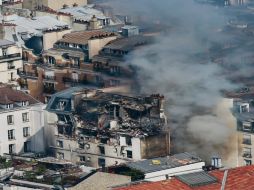 Vista general de los daños ocasionados tras una explosión en un edificio residencial del centro de París. EFE / E. Laurent