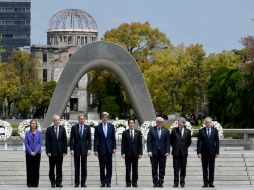 Kerry junto a los cancilleres de Reino Unido y Francia, así como los titulares de Japón, Canadá, Alemania e Italia. AFP / T. Kitamura