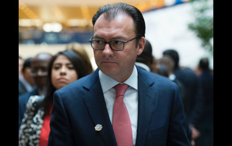 El secretario de Hacienda y Crédito Público, Luis Videgaray participa en la reunión de ministros. AFP / M. Riley