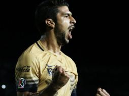 Eduardo Herrera se convirtió en el héroe del juego al marcar las dos anotaciones que le dieron el triunfo a la UNAM. MEXSPORT / N. García