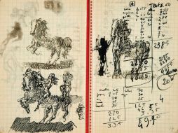 Entre los 33 dibujos originales que contiene al diario, destaca un autorretrato y otros de caballos. TWITTER / @sothebys