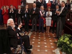 Del Paso fue el personaje central en las celebraciones por el 400 aniversario del natalicio de Miguel de Cervantes. AP / J. Lizon