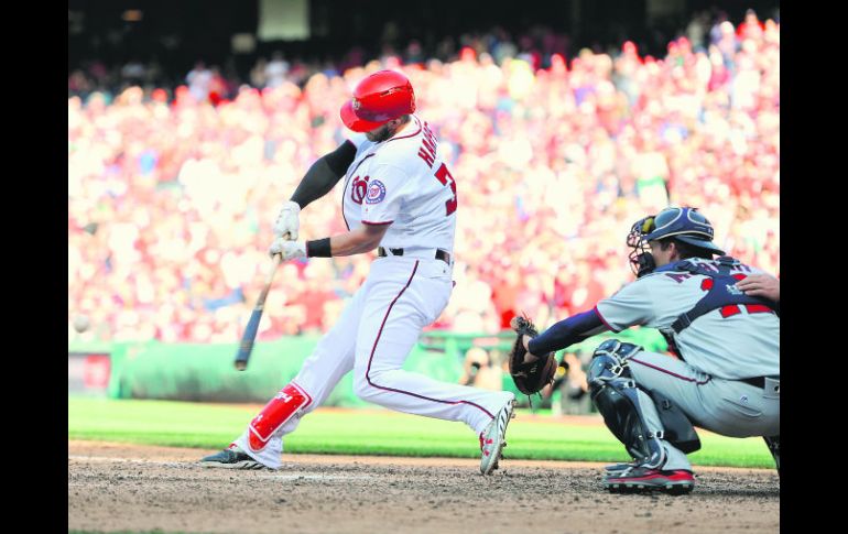 Bryce Harper. Conectó un jonrón con los Nacionales. AFP /