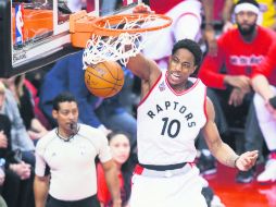 Destacado. La estrella DeMar DeRozan consiguió 34 puntos para encabezar la ofensiva de los Raptors. AP / N. Denette