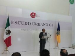 Durante la presentación del Escudo Urbano C5, Almaguer destaca que está acreditado en diversas ciudades del mundo. EL INFORMADOR /