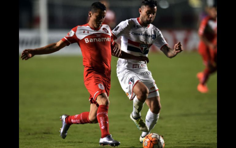 Con cuatro goles de ventaja, el Toluca recibirá el próximo miércoles al Sao Paulo. AFP / N. Almeida