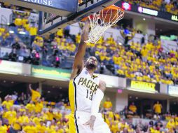 Paul George. El jugador estelar de los Pacers lideró la ofensiva al conseguir 21 puntos en el juego de ayer. AFP / A. Lyons