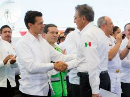 El Presidente Enrique Peña Nieto encabezó en Campeche la conmemoración del 30 aniversario del Sistema Nacional de Protección Civil. NTX / Presidencia