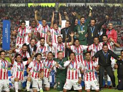 Jugadores del Necaxa celebran el campeonato del Clausura 2016 de Ascenso MX. MEXSPORT / A. García