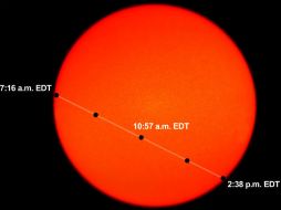 El tránsito de Mercurio entre la Tierra y el Sol tiene una frecuencia promedio de 13 veces por siglo. ESPECIAL / nasa.tumblr.com/