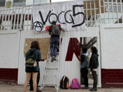 El pasado 14 de abril estudiantes de este plantel decidieron iniciar un paro también en demanda de la salida de porros. SUN / ARCHIVO