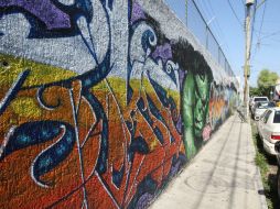 Grafiti en la calle Garibaldi. EL INFORMADOR / R. Tamayo