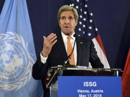 En rueda de prensa, Kerry reconoce que los avances logrados en los últimos meses son débiles y están amenazados. AFP / H. Punz