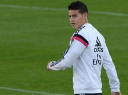 James prosigue con el trabajo de recuperación que le han diseñado los médicos del Real Madrid. AFP / ARCHIVO