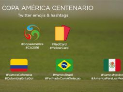 Parte de los emojis que se podrán usar durante la copa America Centenario. ESPECIAL /