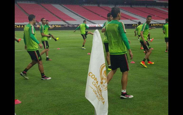 Imagen del entrenamiento de la Selección Mexicana. TWITTER / @miseleccionmx