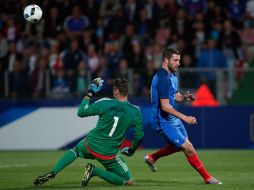 El delantero de Tigres y de la Selección de Francia, Gignac, jugó sólo unos minutos en este partido. AP / T.Camus