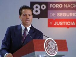 El Mandatario declara inaugurado el Octavo Foro Nacional sobre Seguridad y Justicia este martes. TWITTER / @PresidenciaMX