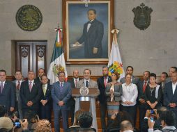 El gobernador veracruzano da discurso con motivo del Día de la Libertad de Expresión. NTX /