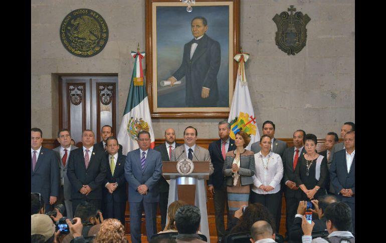 El gobernador veracruzano da discurso con motivo del Día de la Libertad de Expresión. NTX /