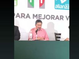 En conferencia de prensa, el priista Amadeo Flores demanda que se atiendan las anomalías, aunque se niega a decir cuáles. ESPECIAL / Periscope / CDE del PRI Veracruz