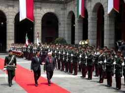 En el Patio Central del recinto, se hace la presentación de las comitivas oficiales y pasaron revista a las tropas de honor. AP / E. Verdugo