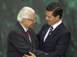 El presidente de Singapur, Tony Tan Keng Yam, y Enrique Peña Nieto, en el marco de su visita de Estado. AP / E. Verdugo