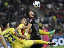 Armando Sadiku, con un remate de cabeza a centro de Ledian Memushaj en el minuto 43, logró el único gol. AFP / J. Pachoud