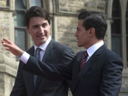 El Mandatario mexicano arriba a la sede del Parlamento, donde es recibido por su homólogo canadiense. AP / A. Wyld