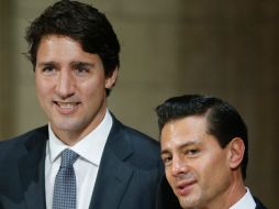 El Presidente de México, Enrique Peña Nieto y el primer ministro de Canadá, Justin Trudeau. AFP / C. Roussakis